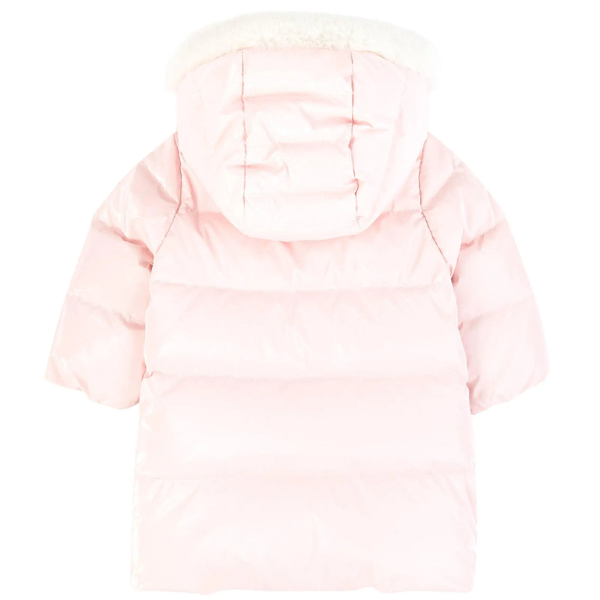 Parka longue matelassée rose vif pour bébé fille