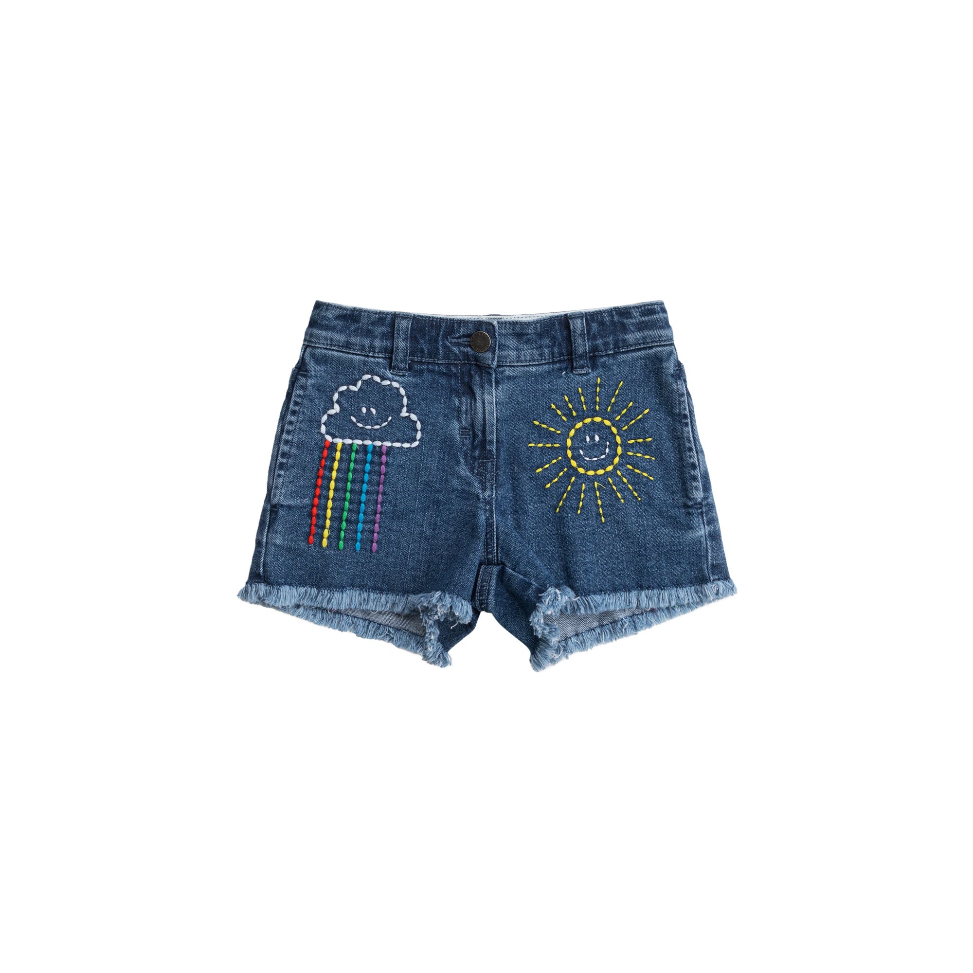 Girls Weather Emb Denim Shorts