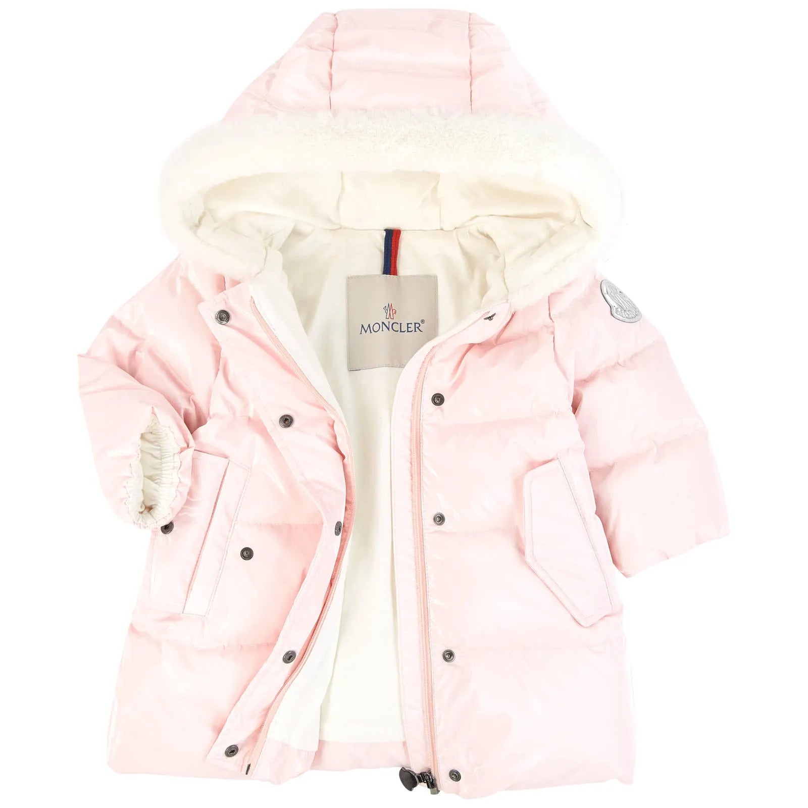 Baby Girls Bright Pink Padded Down Long Parka Coat
