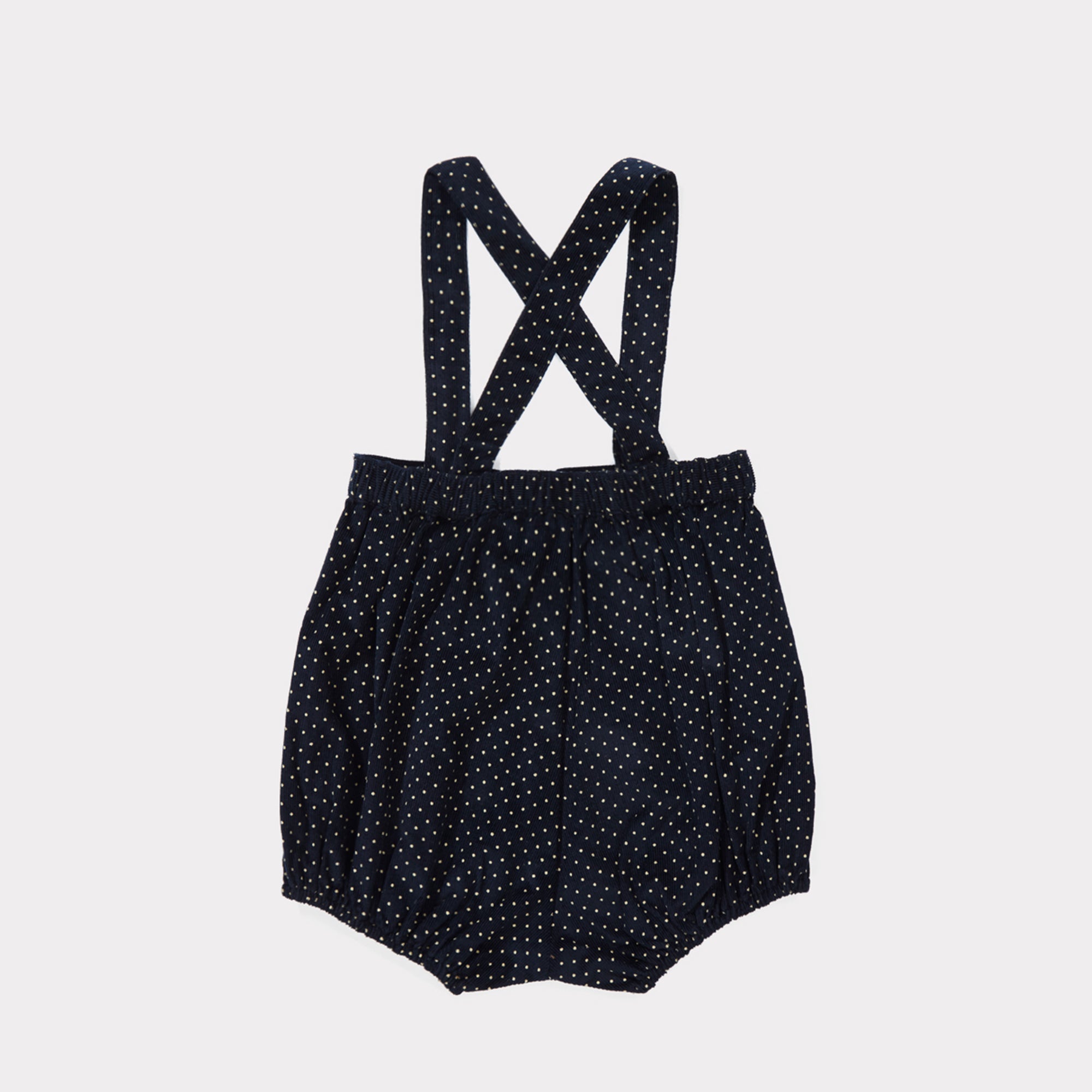Baby Navy Babycord Dot Cotton Woven Romper