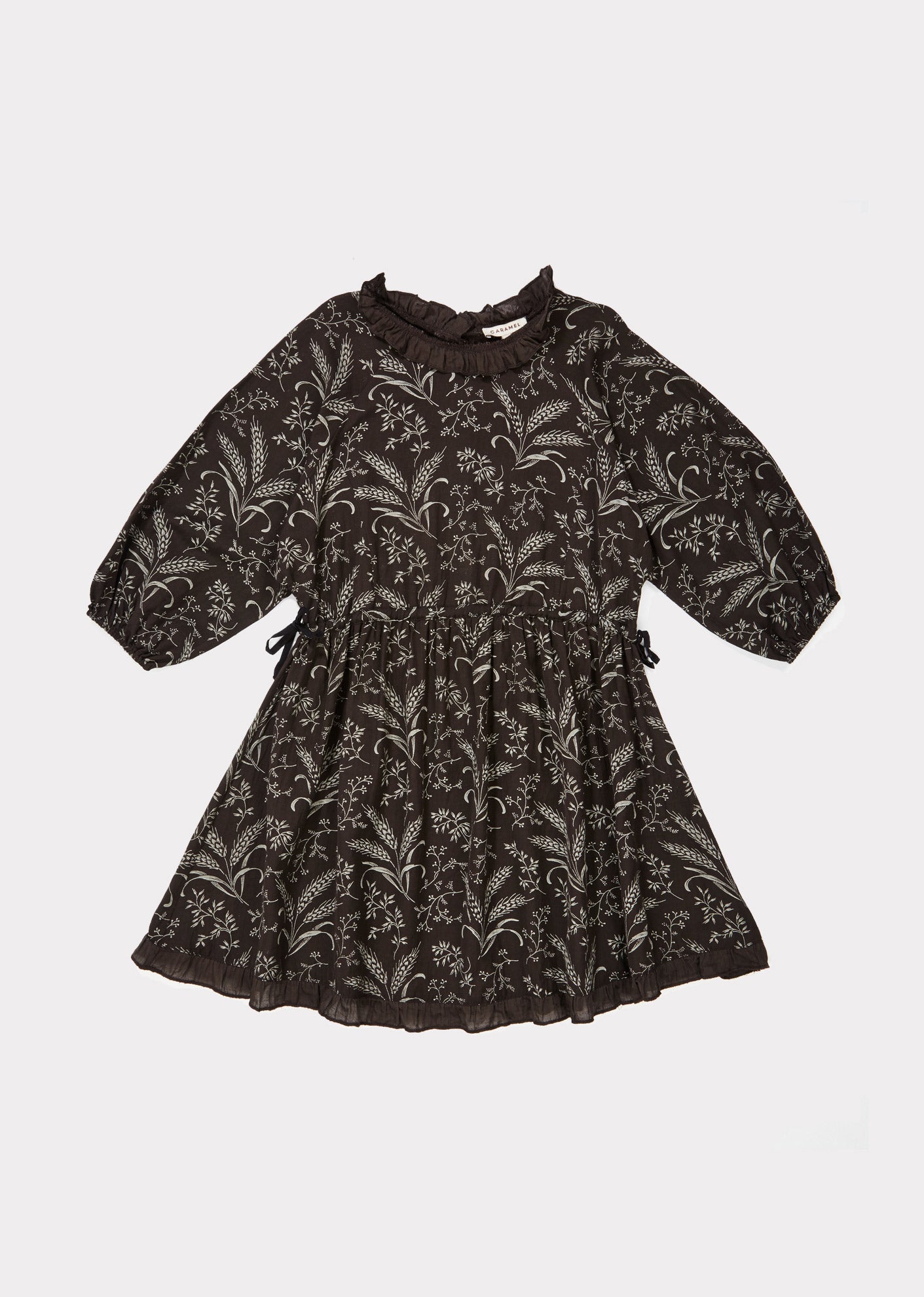 Girls Dark Grey Printed Dress