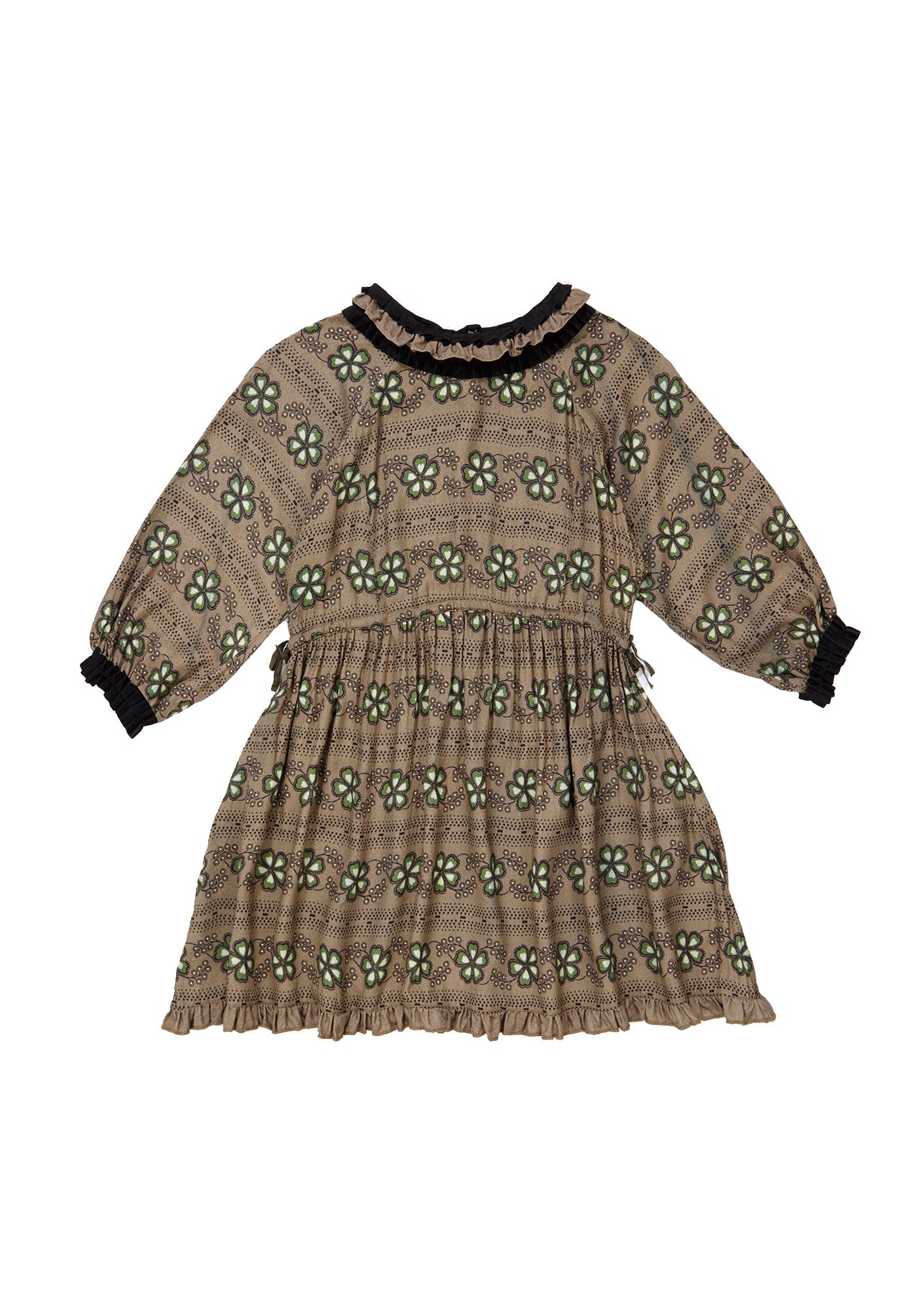 Girls Brown Flowers Dress
