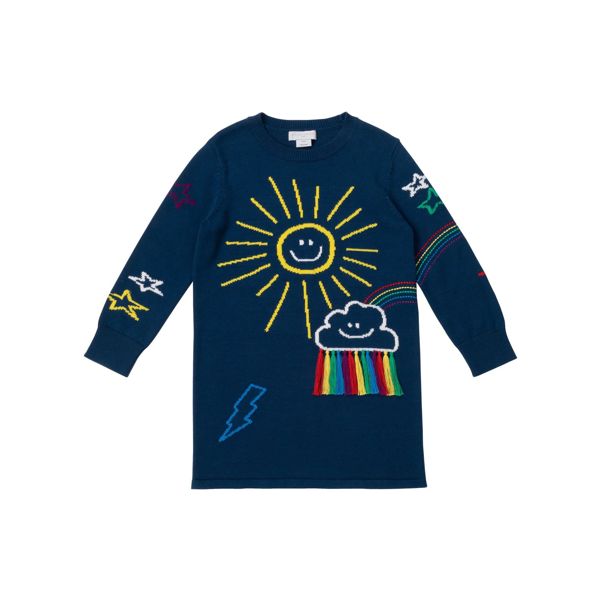 Girls Navy Knit Dress