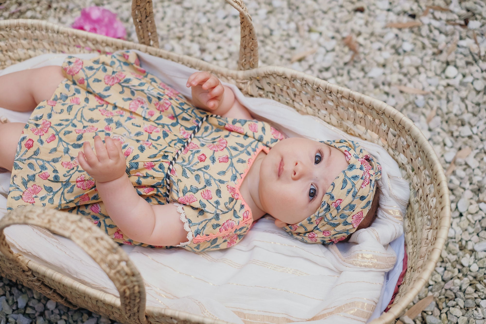 Girls Lemon Flowers Cotton Headband