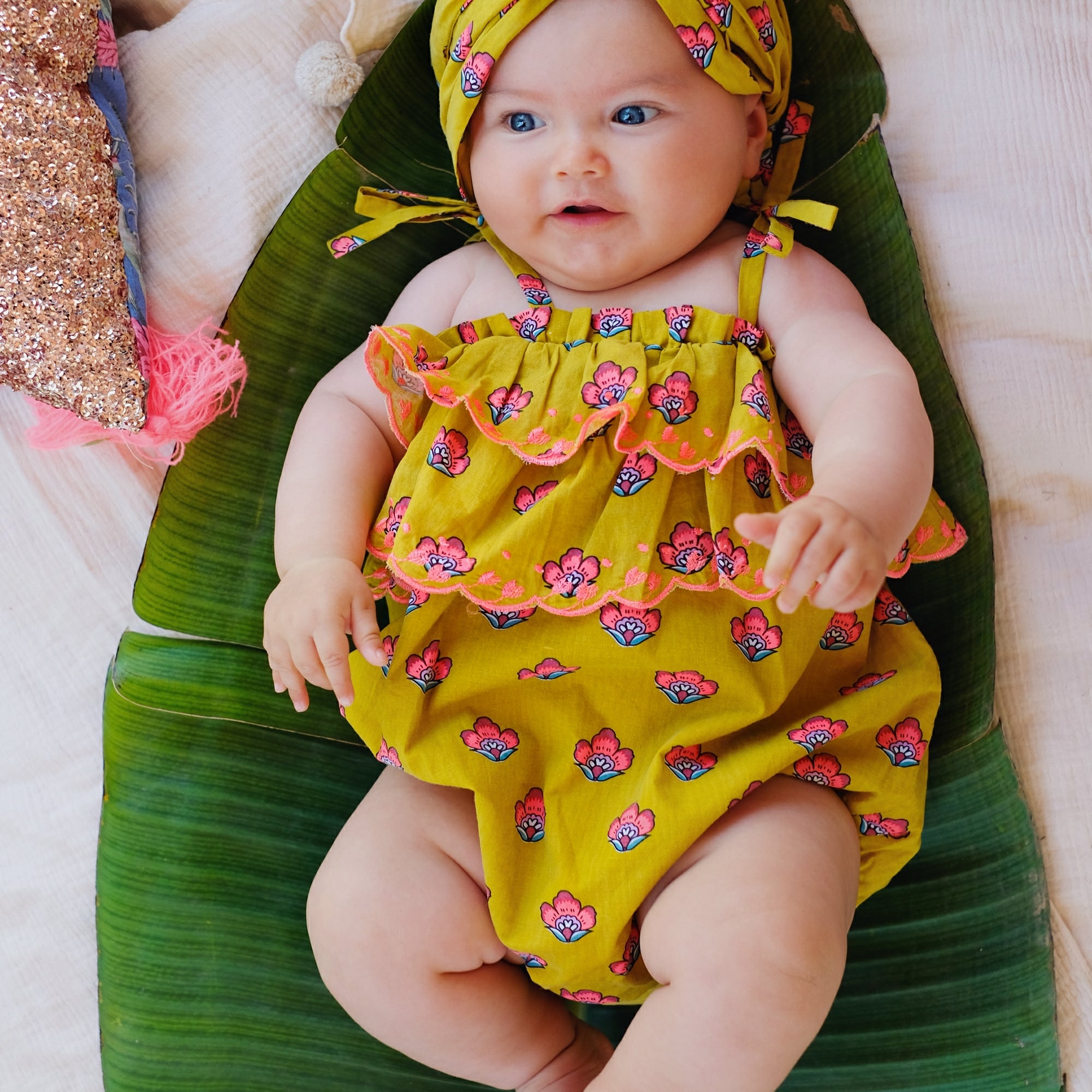 Baby Safran Flowers Cotton Headband