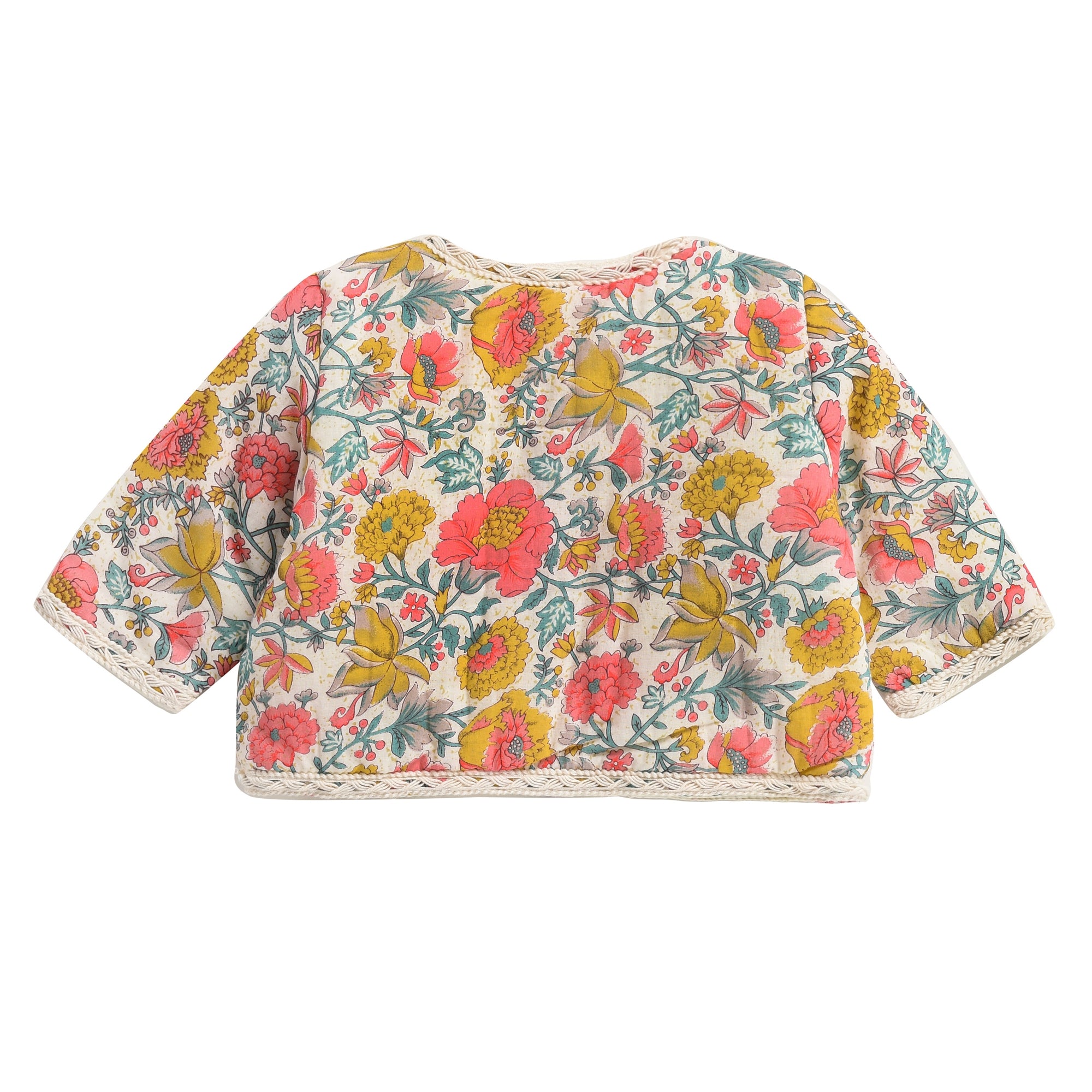 Baby Girls Multi Flowers Cotton Jacket