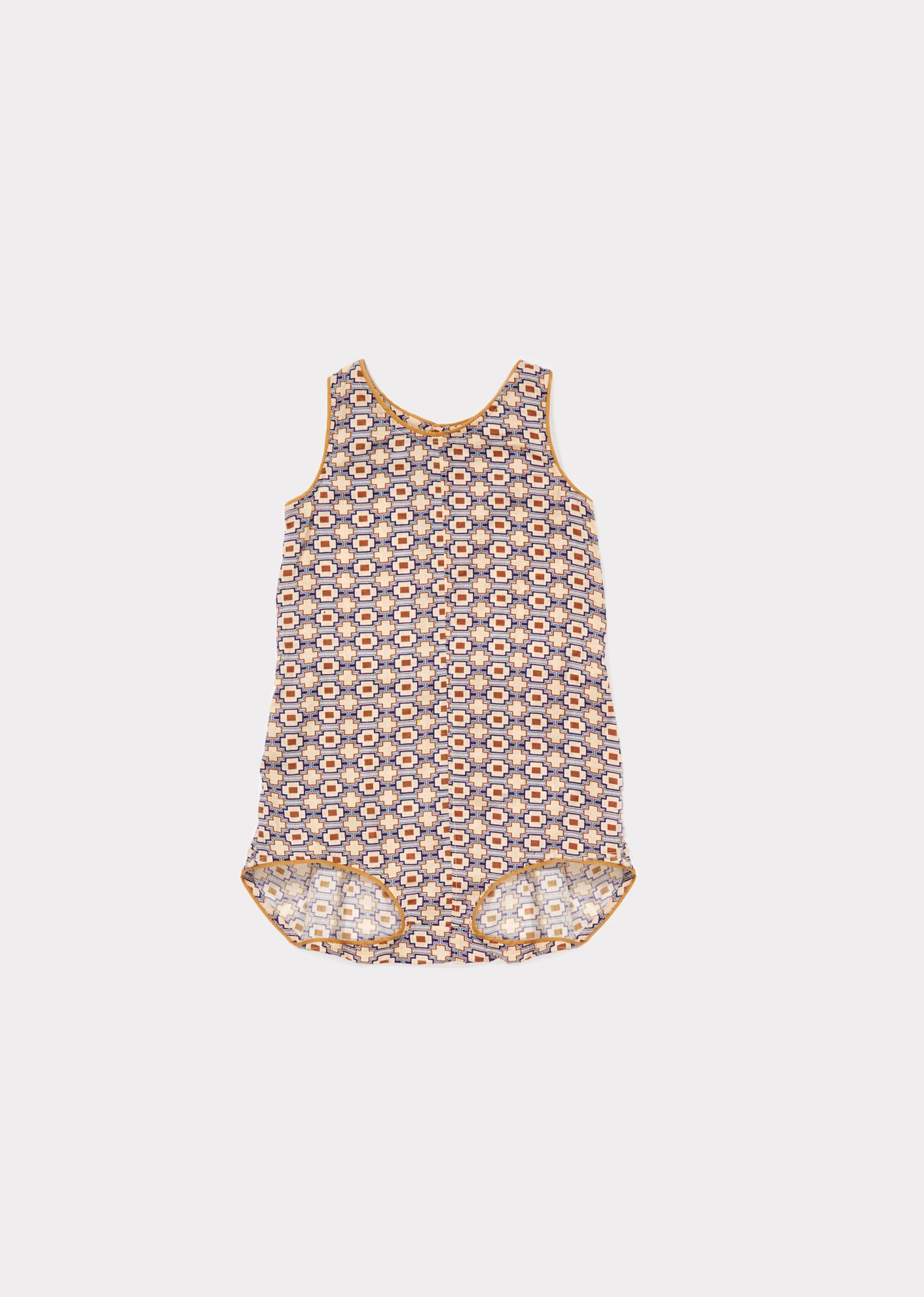 Baby Kaleido Blue Cotton Woven Romper