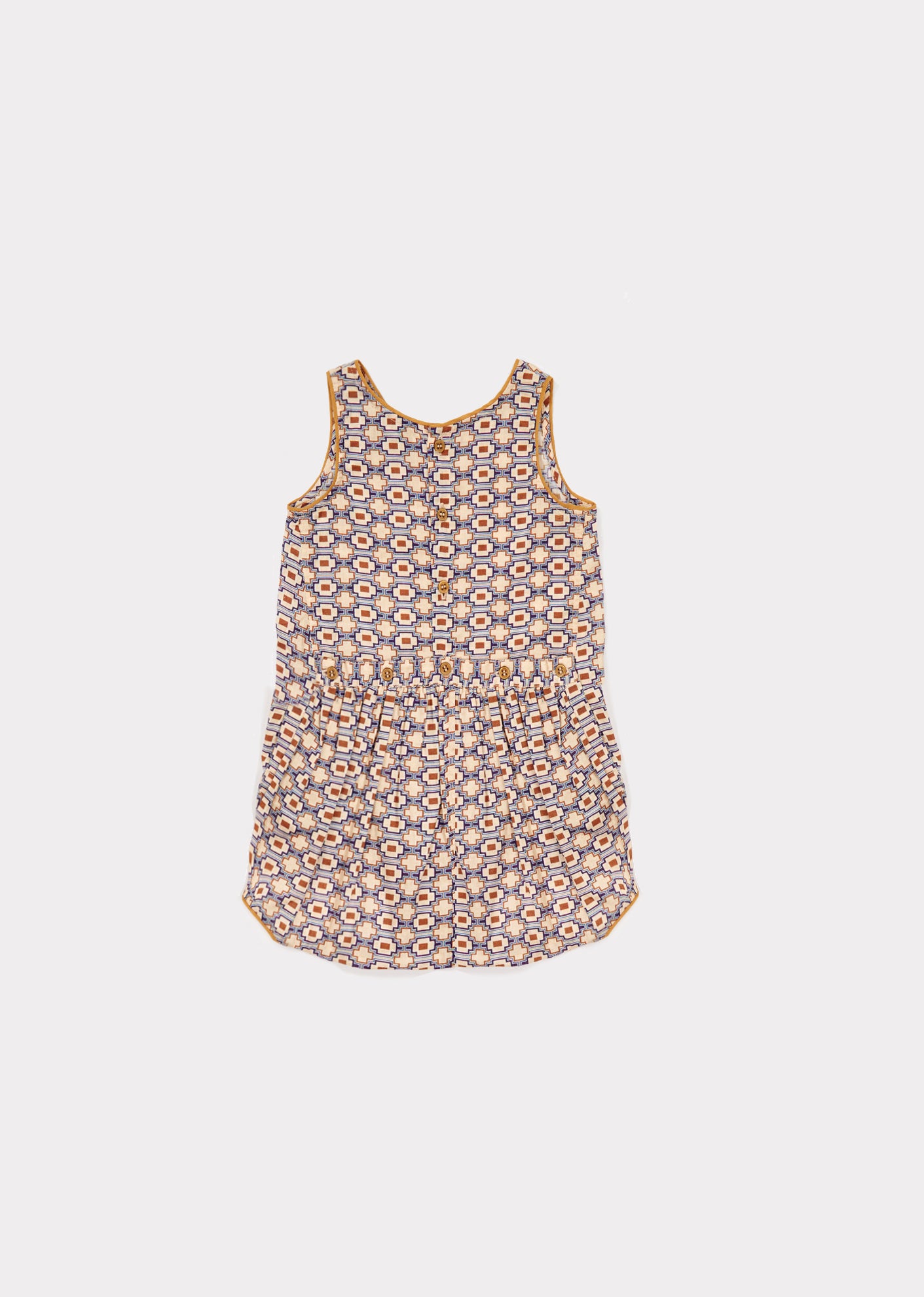 Baby Kaleido Blue Cotton Woven Romper