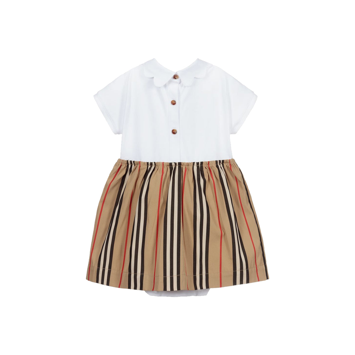 Robe en coton rayée blanche pour bébés filles