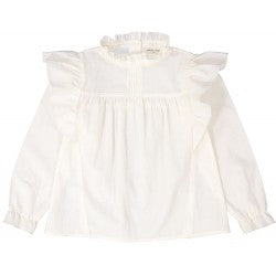 Girls White Cotton Blouser