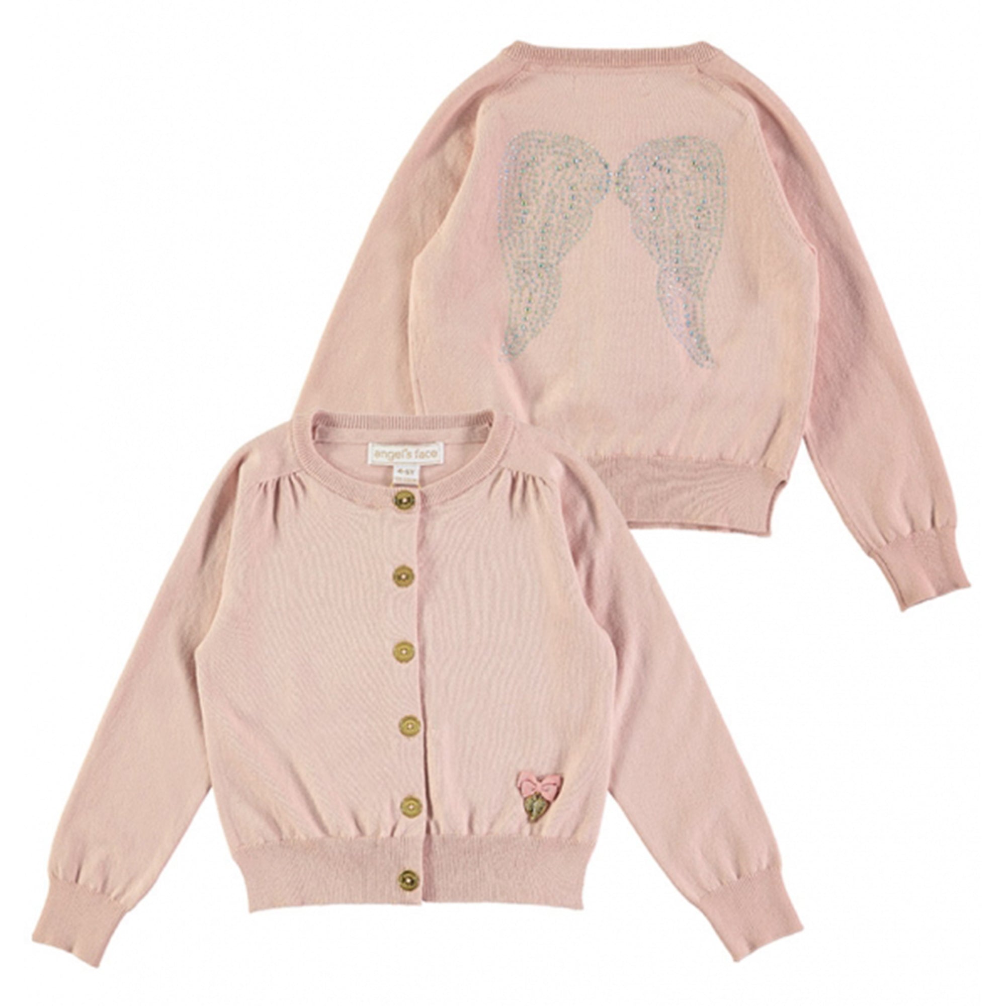 Girls Blush Pink Cotton Knitted Cardigan