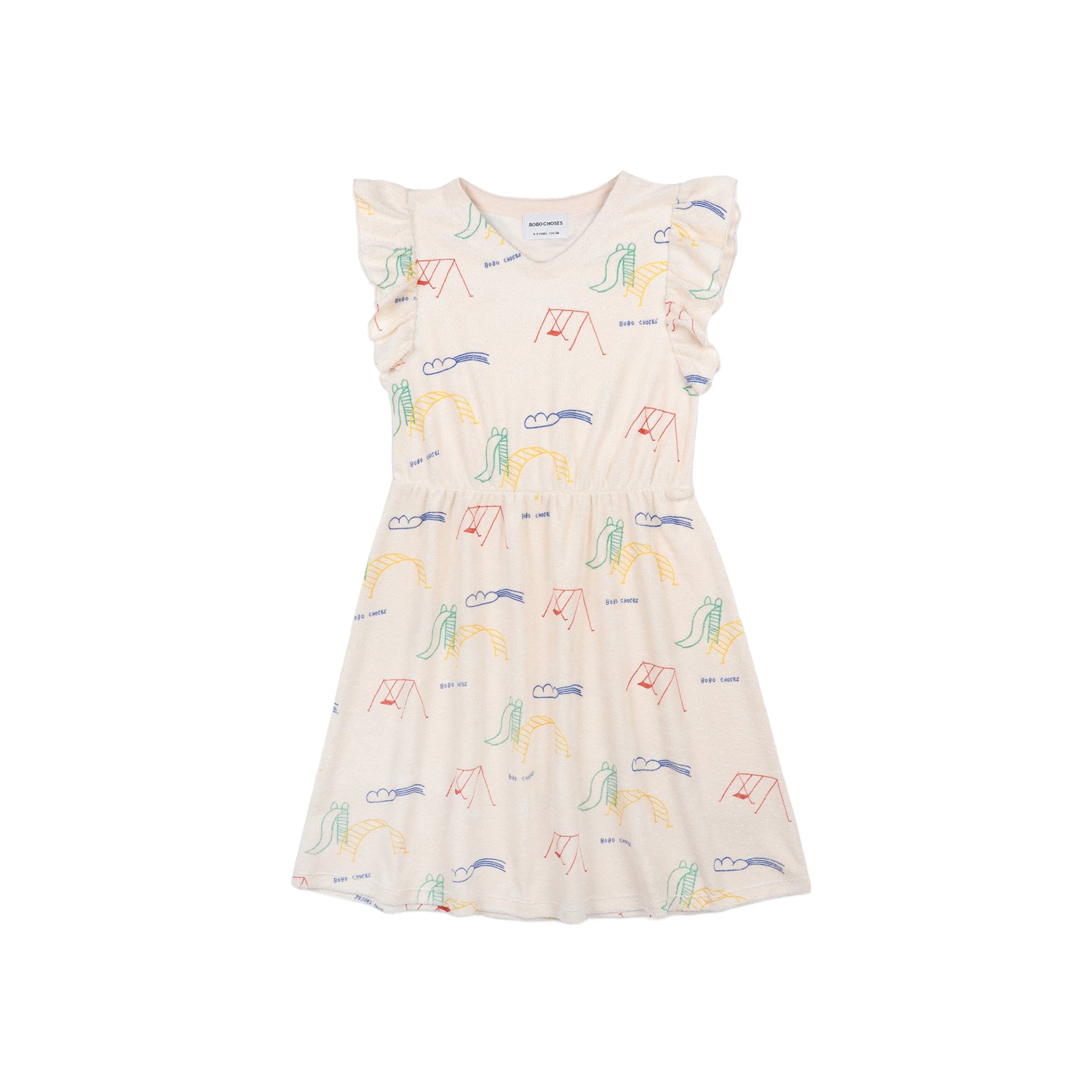 Girls White Playground Cotton Dress