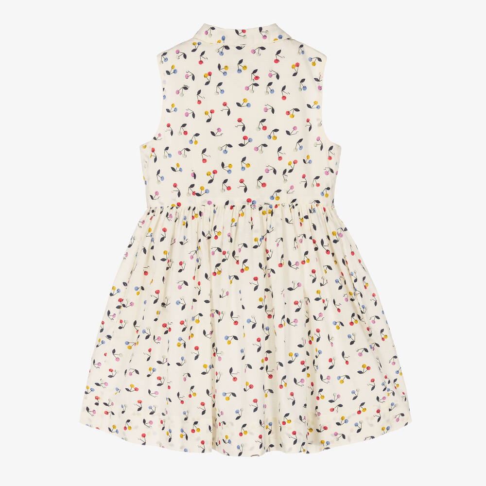 Girls White Logo Cotton Dress