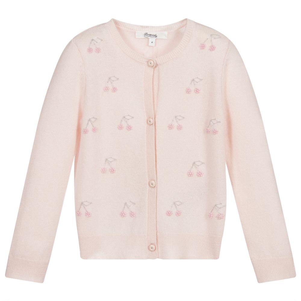 Girls Pale Pink Cashmere Cardigan