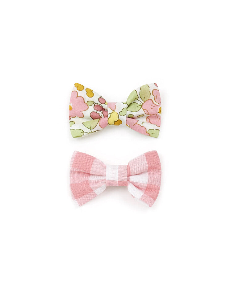 Girls Pink Floral Hair Clips