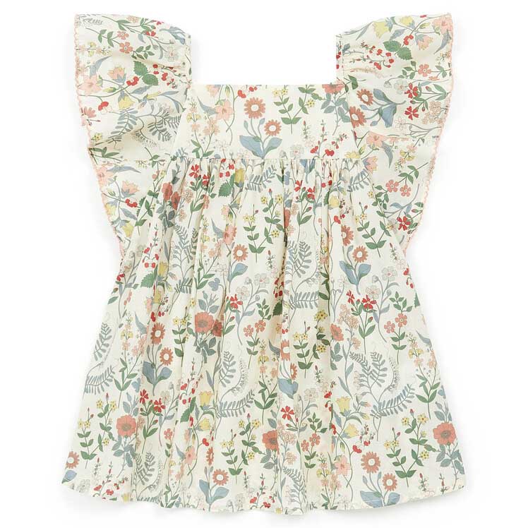 Girls Yellow Floral Cotton Top