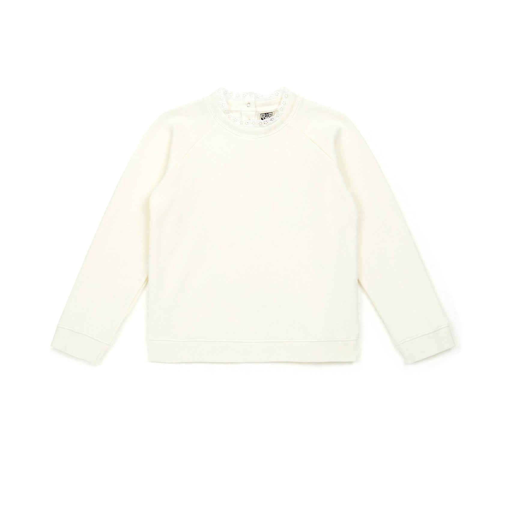 Girls White Cotton Sweatshirt