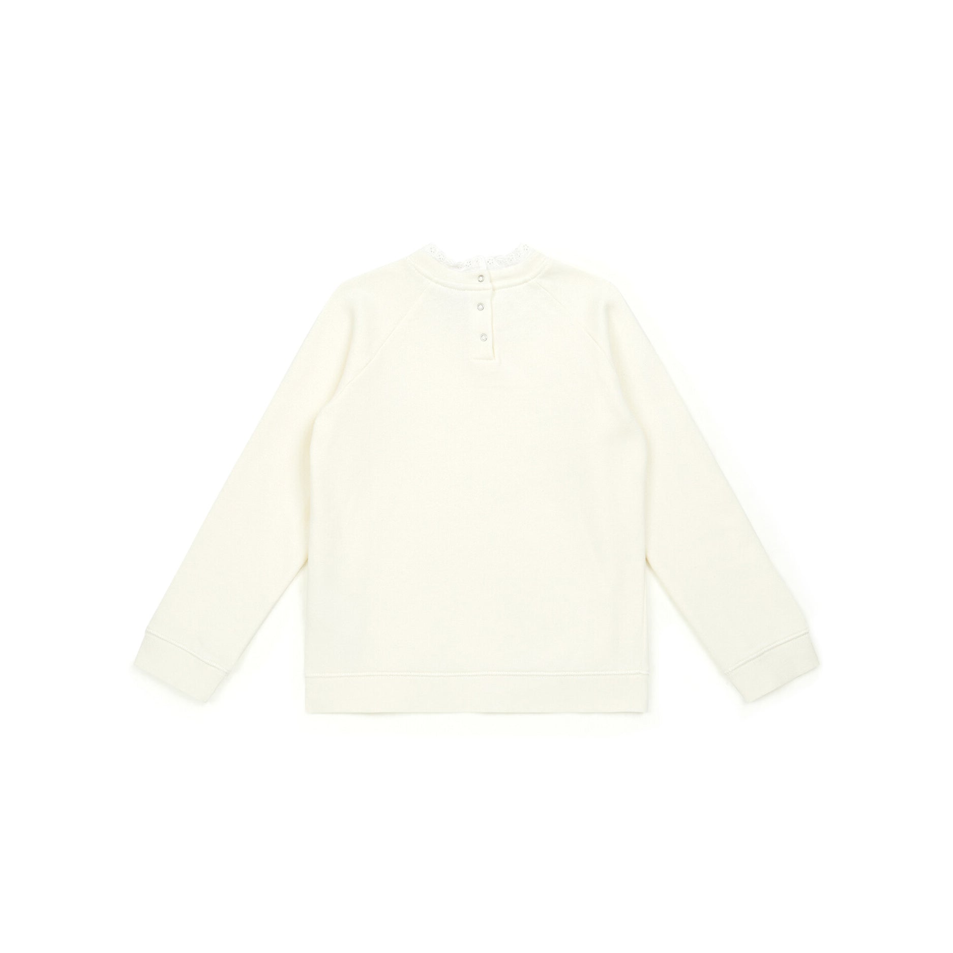 Girls White Cotton Sweatshirt