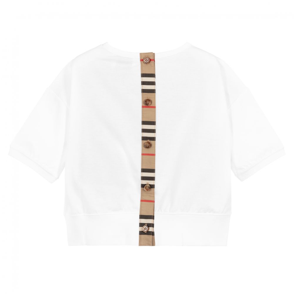 Girls White Cotton Jerseywear