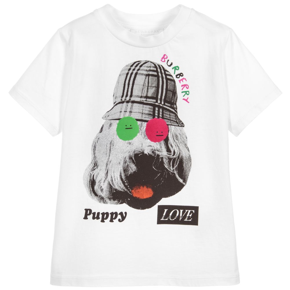 Girls White Cotton T-shirt