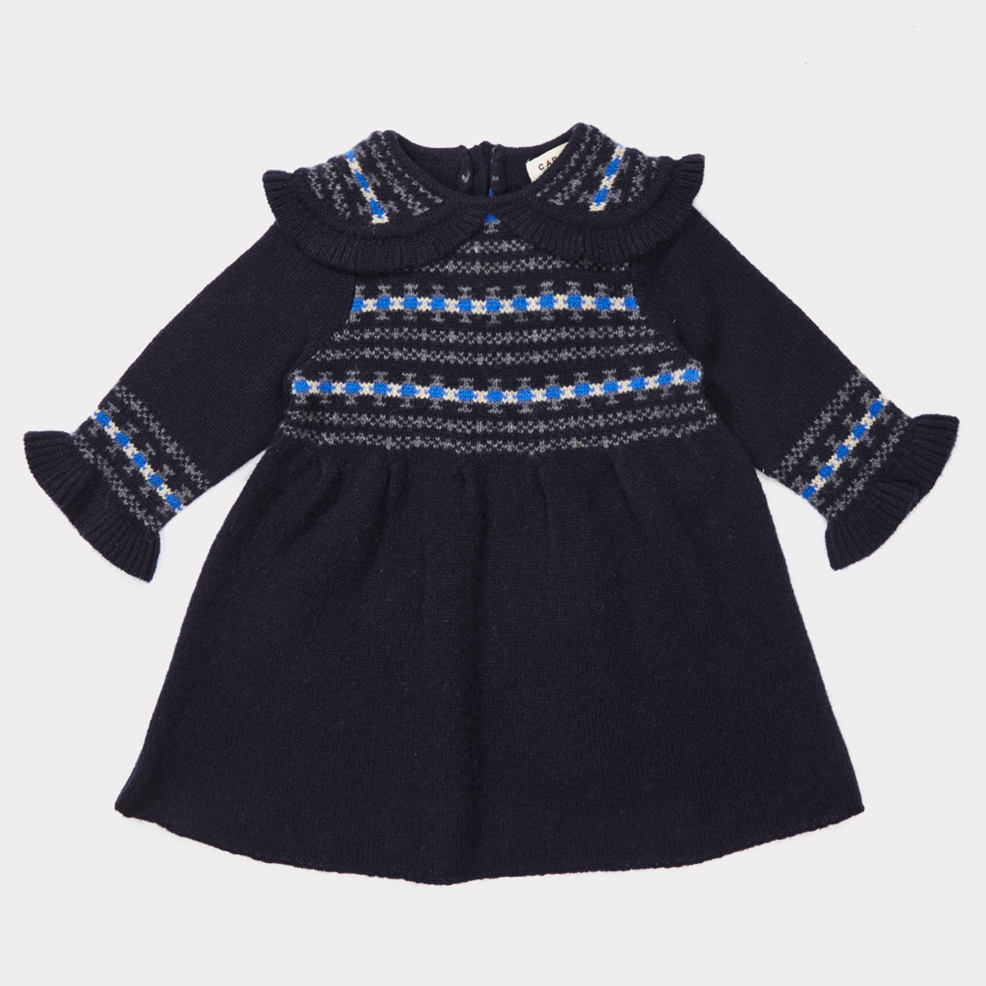 Baby Girls Navy Fairisle Dress