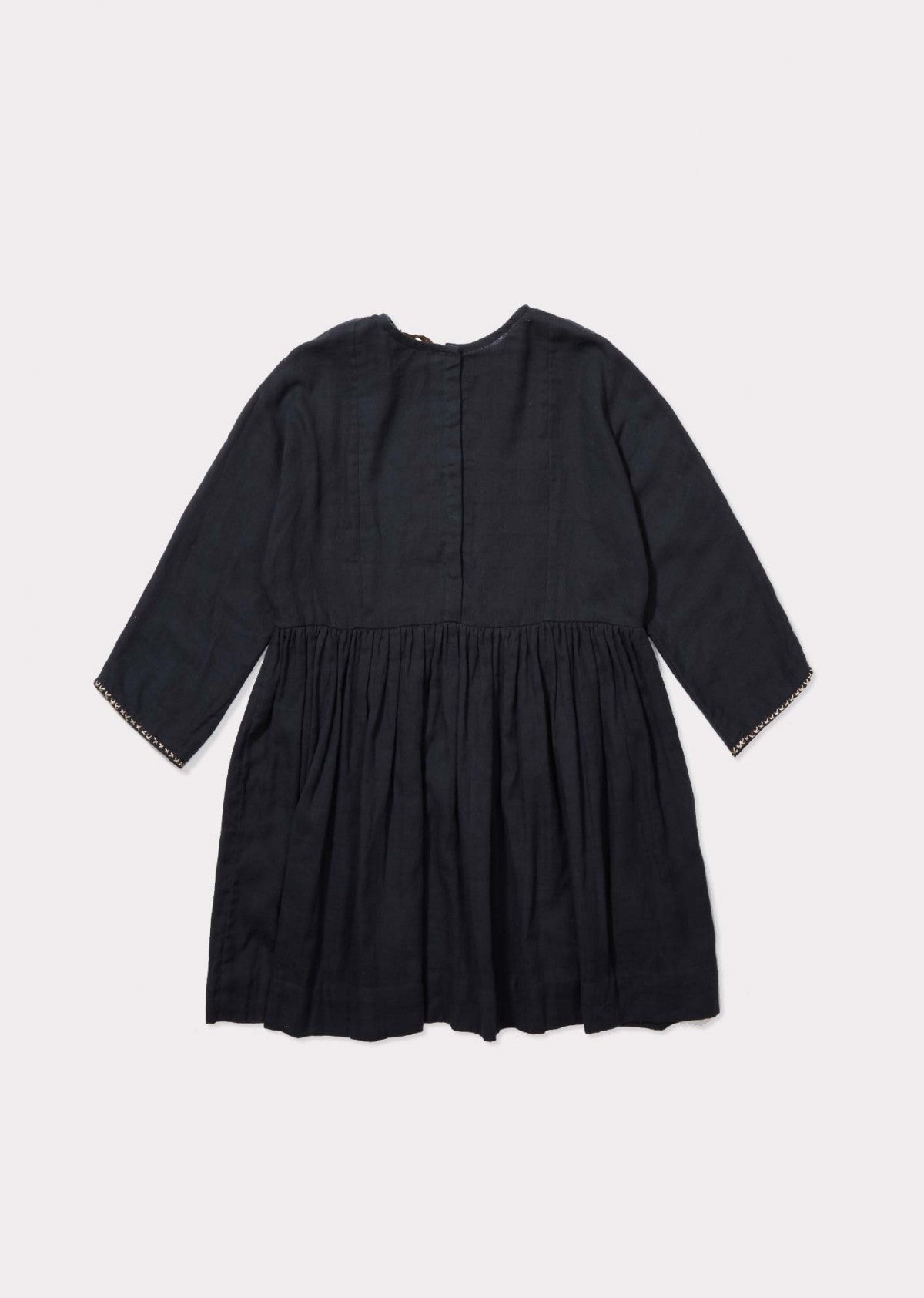Girls Navy Knitted Dress With Embroidery - CÉMAROSE | Children's Fashion Store - 2