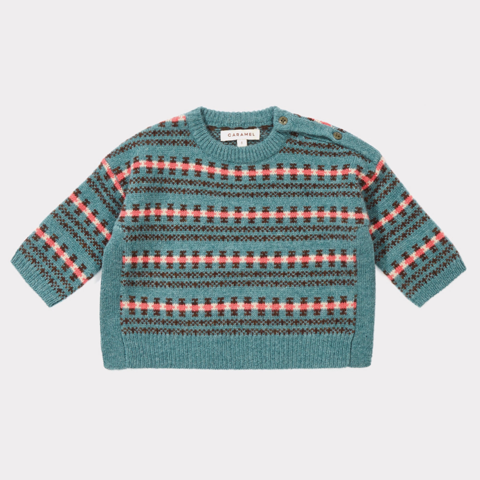 Baby Duck Egg Blue Fairisle Sweater