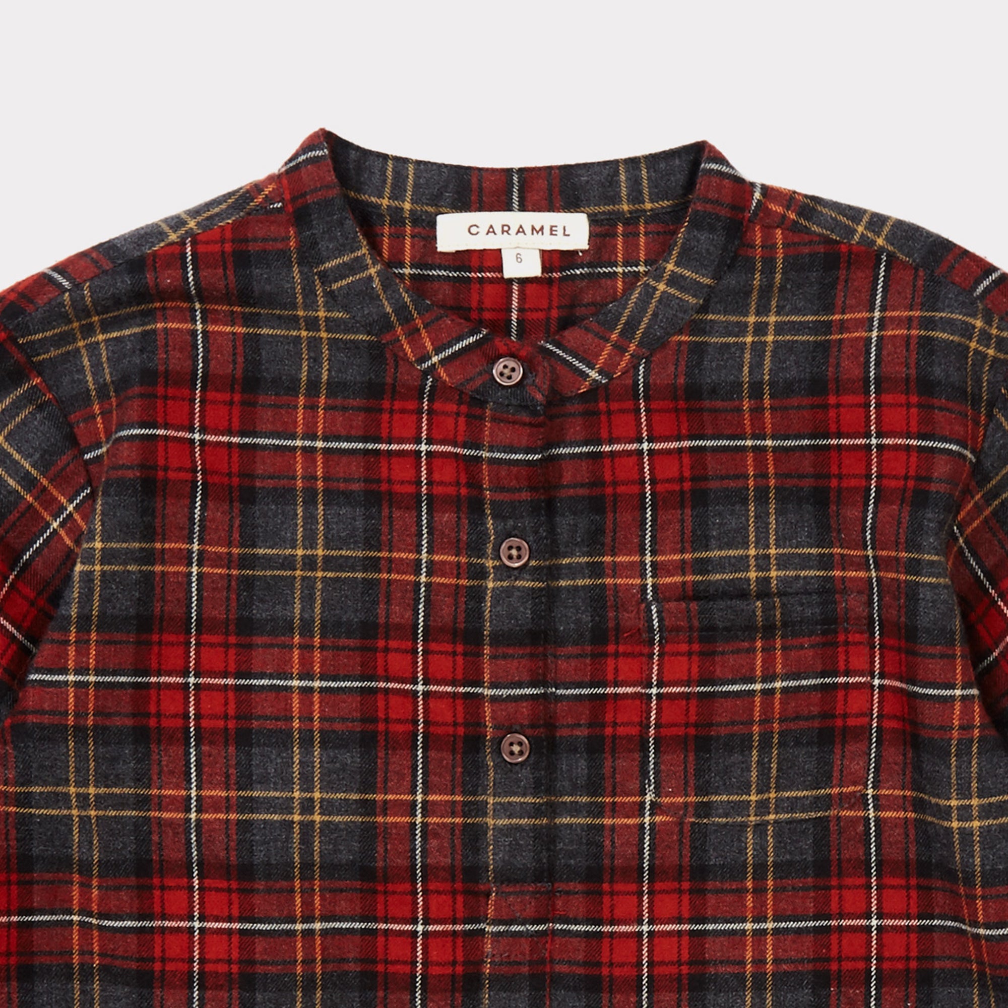 Girls & Boys Tartan Red Cotton Shirt