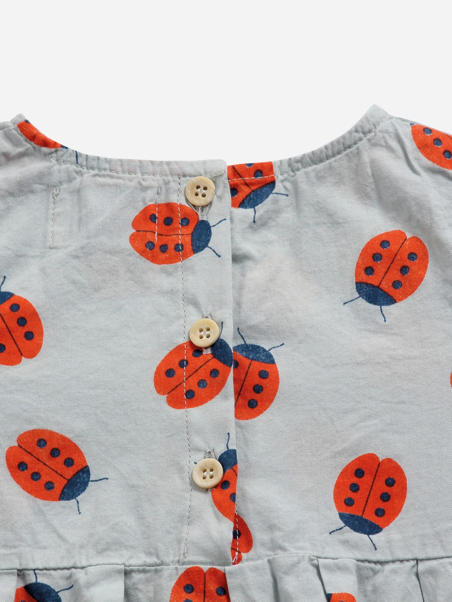 Girls Grey Printed Cotton Dress