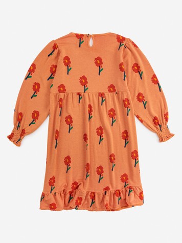 Girls Orange Flowers Dress
