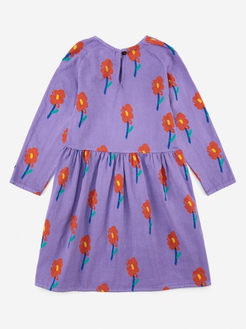 Girls Purple Flowers Dress