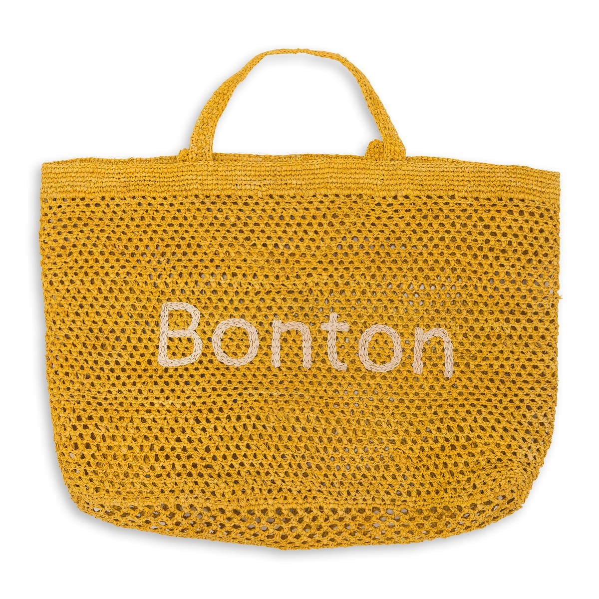 Girls Yellow Shine Straw Big Bag