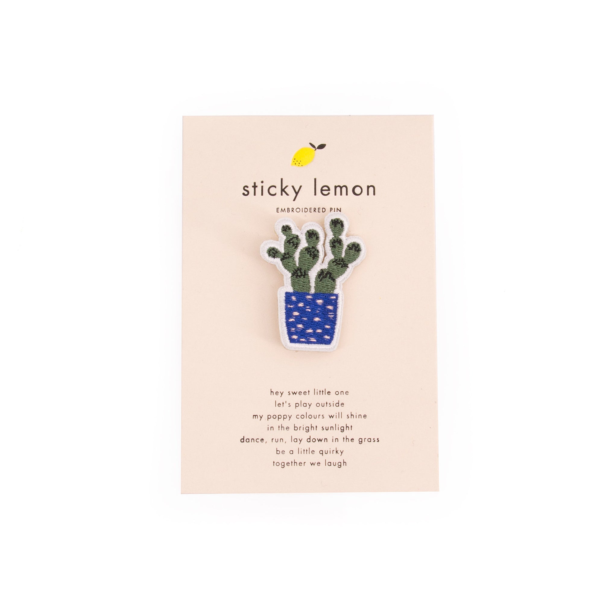 Sticky lemon Embroidered Pins Cactus