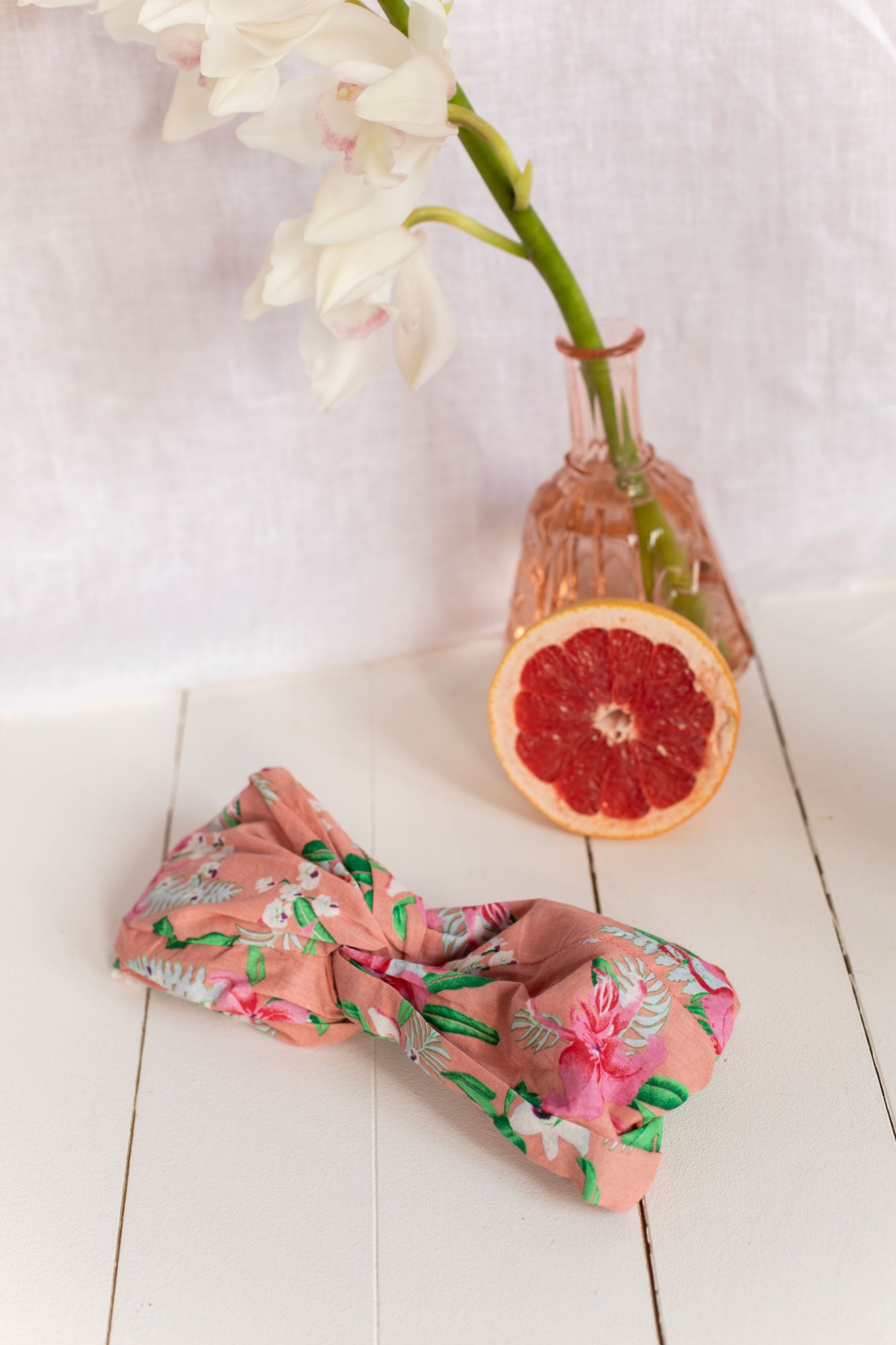 Girls Pink Flamingo Cotton Headband
