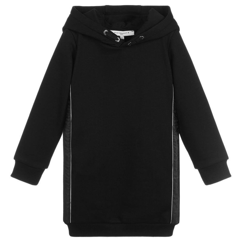 Girls Black Logo Cotton Dress