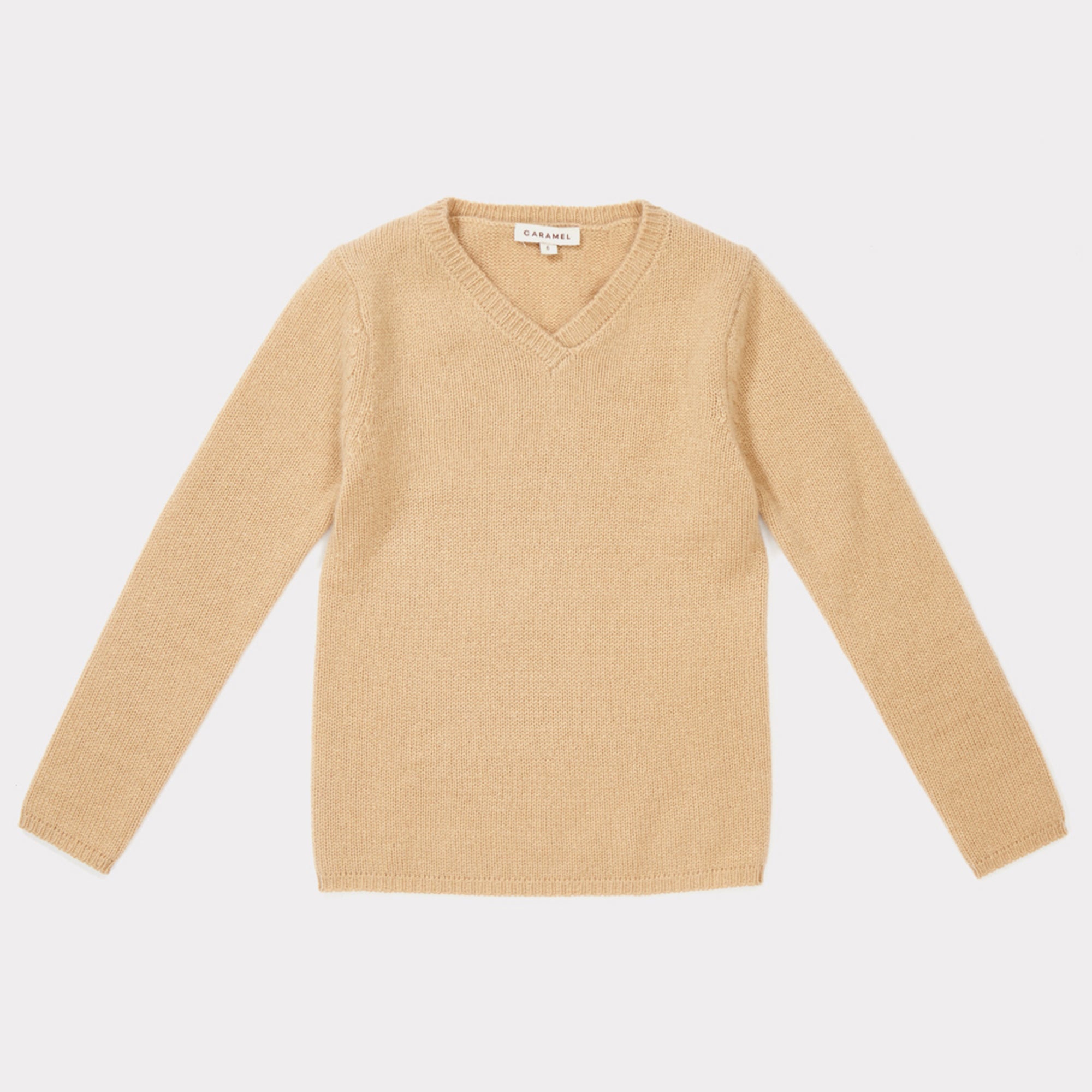 Girls Camel Cashmere Sweater