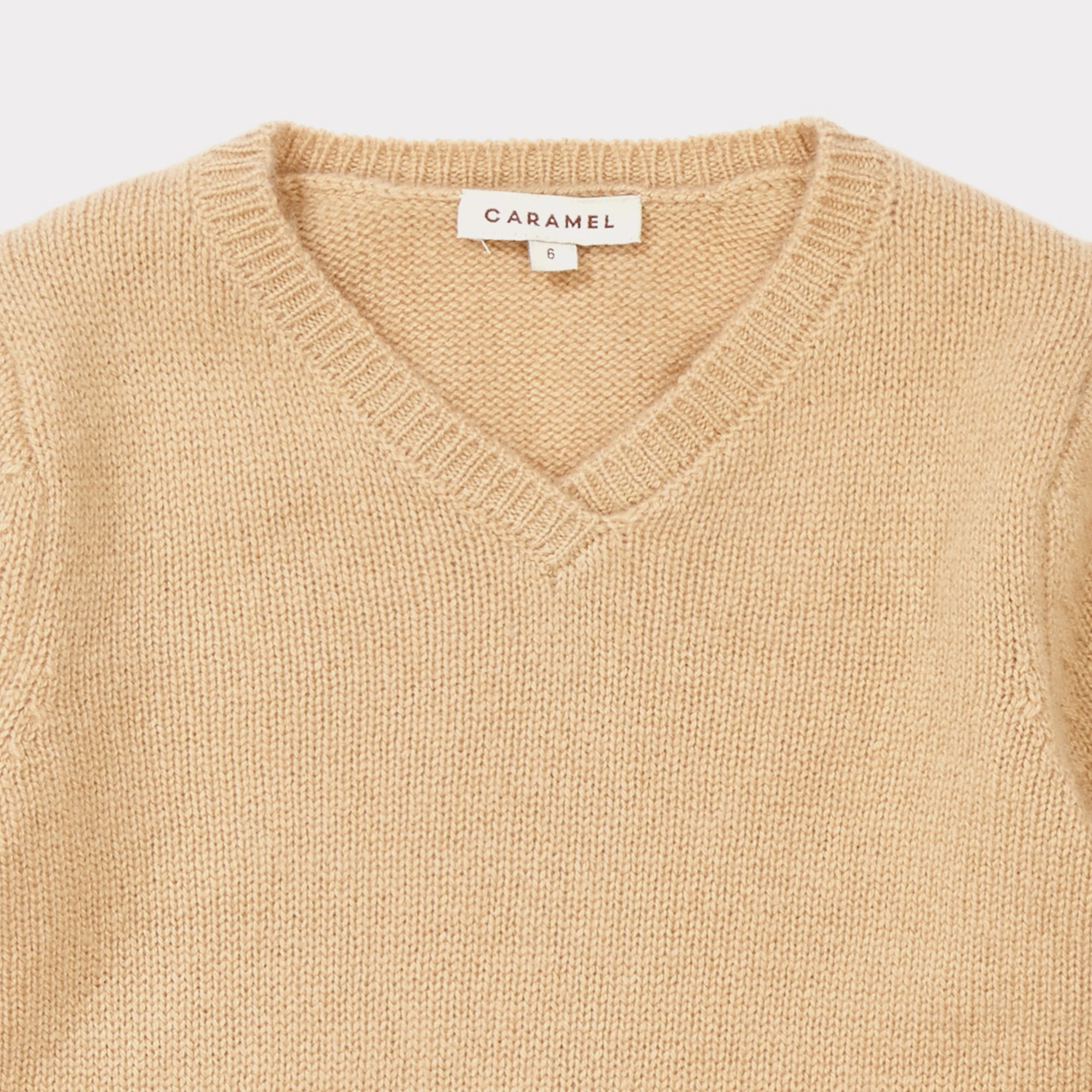 Girls Camel Cashmere Sweater