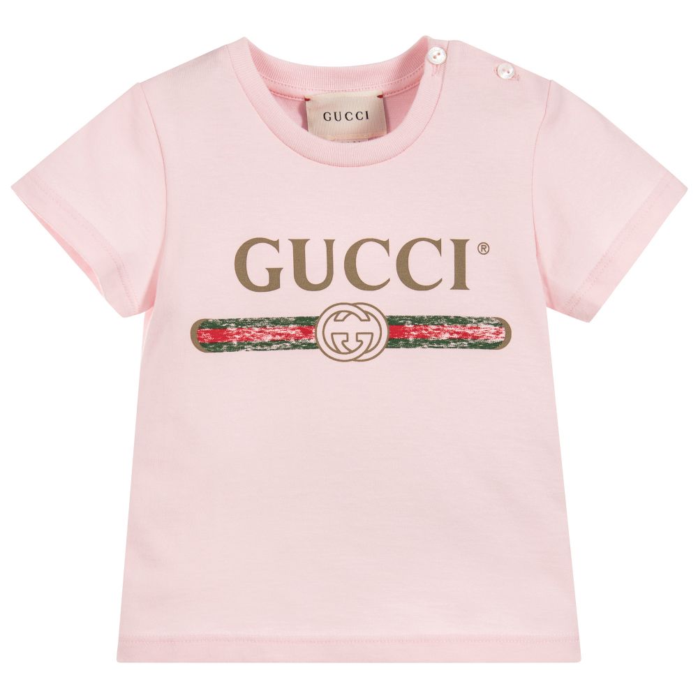 Baby Girls Pink Logo Cotton T-shirt