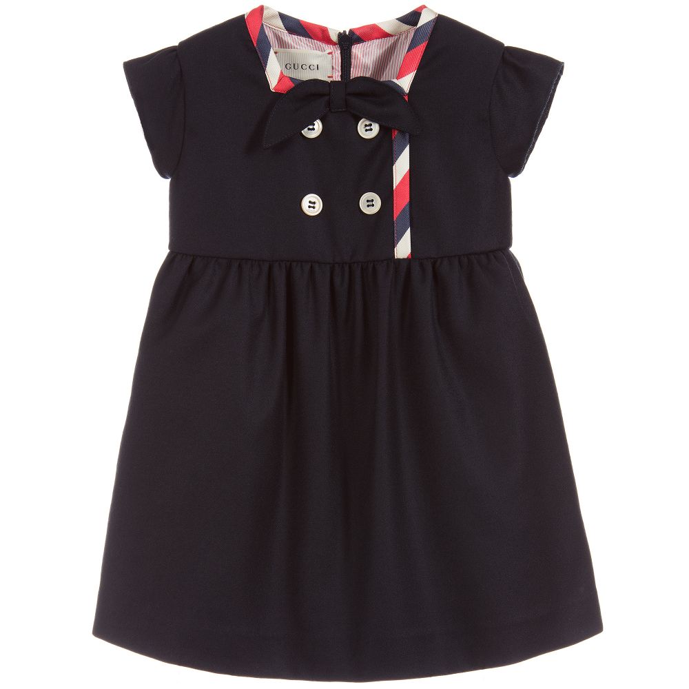 Baby Girls Navy & Sylvie Wool Dress