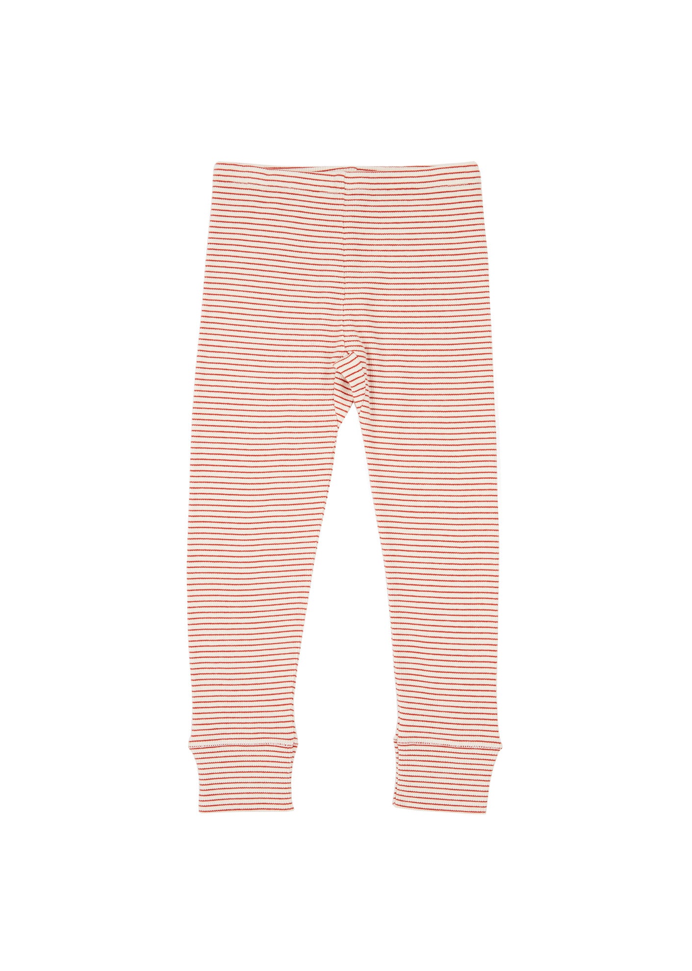 Girls Red Stripe Cotton Leggings