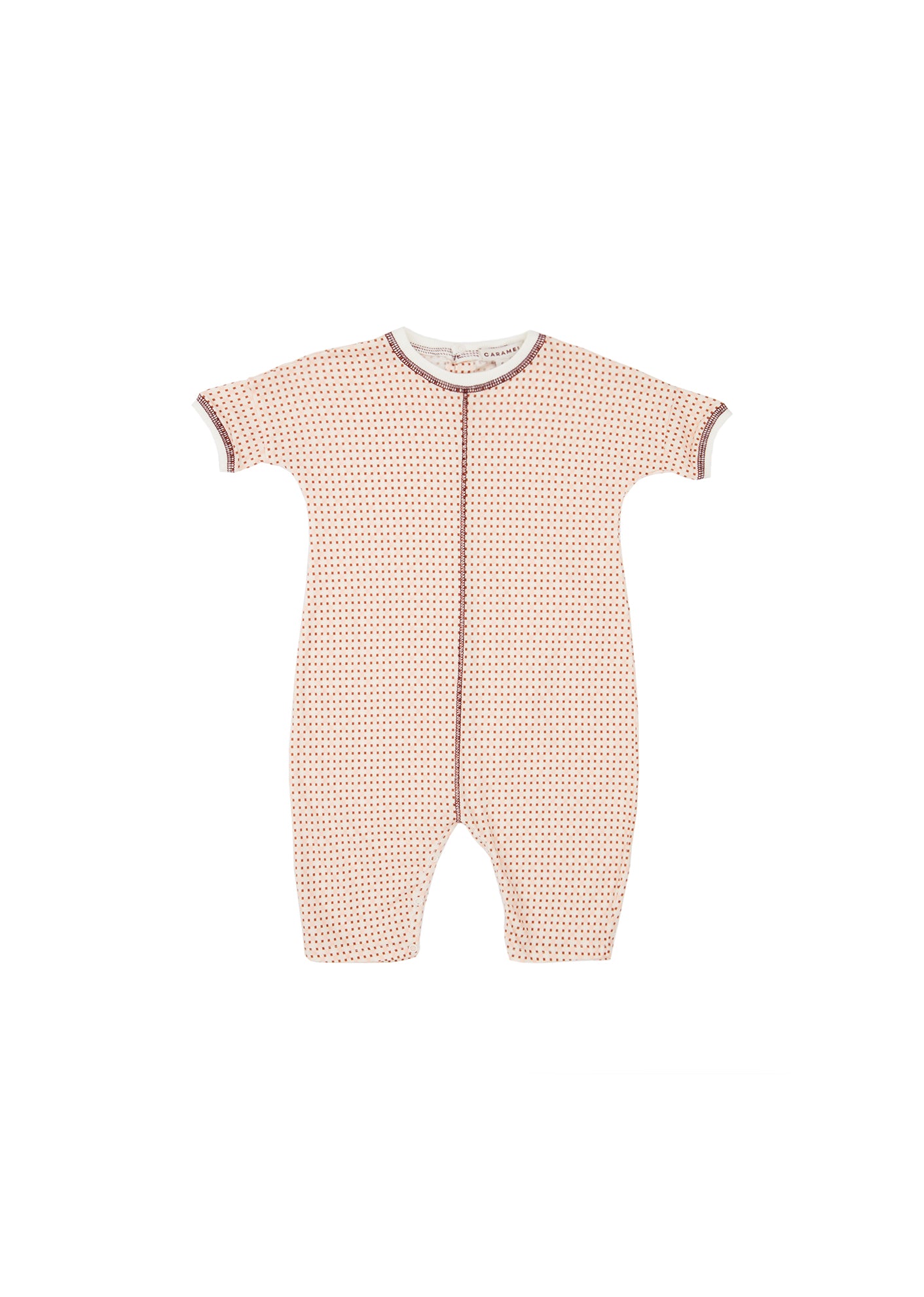 Baby Girls Light Pink Check Cotton Babysuit