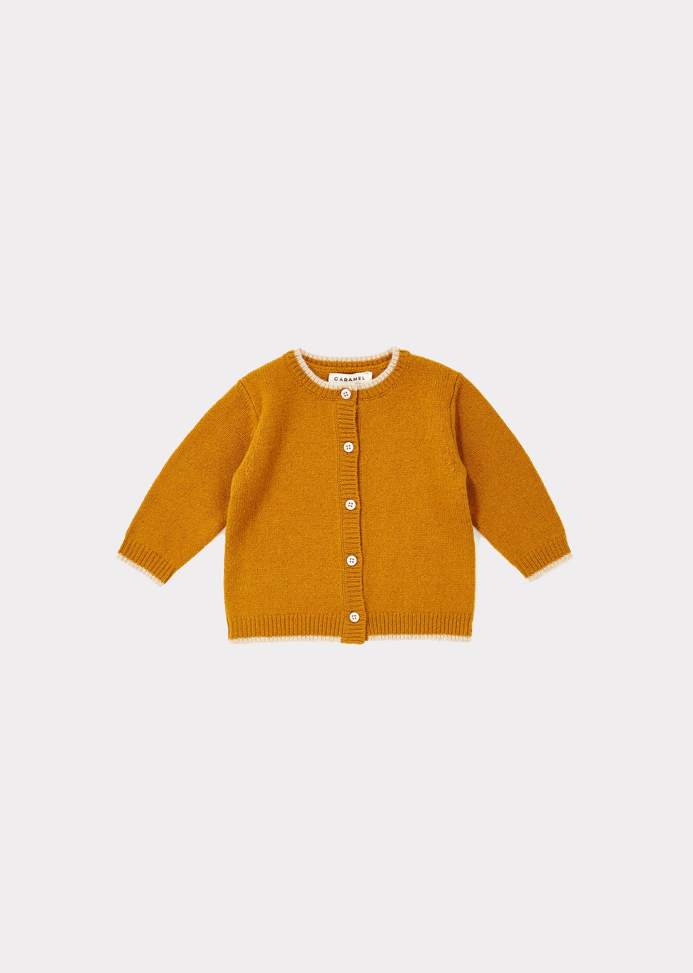 Baby Girls Dark Yellow Wool Cardigan