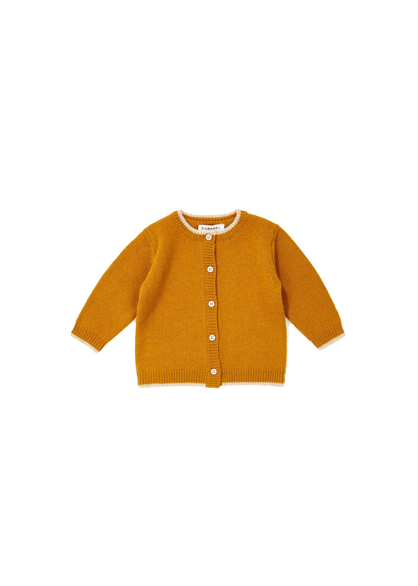 Baby Girls Dark Yellow Wool Cardigan