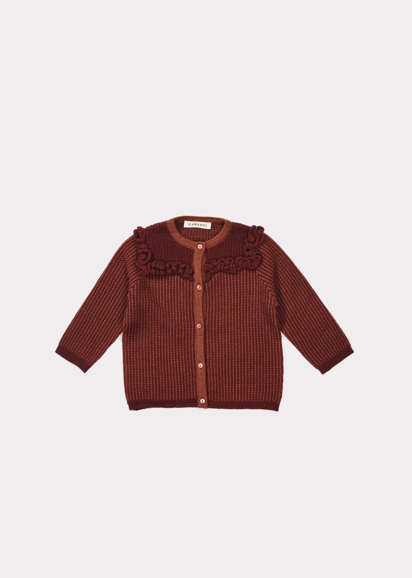 Baby Girls Burgundy Cotton Cardigan