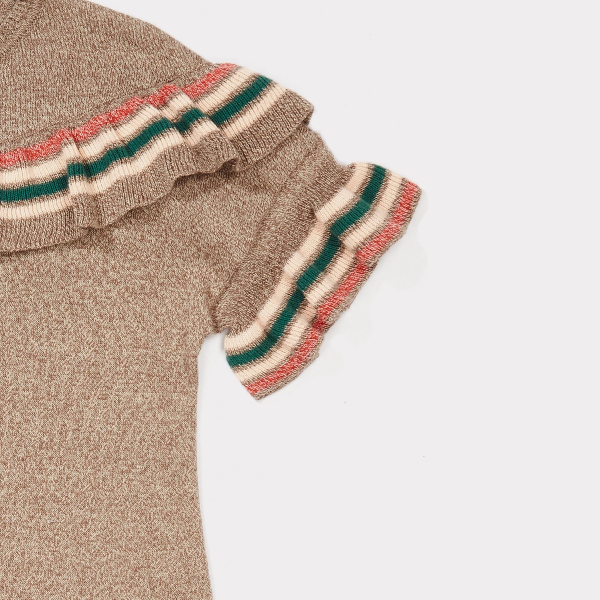 Girls Mocha Cotton Knitwear Dress