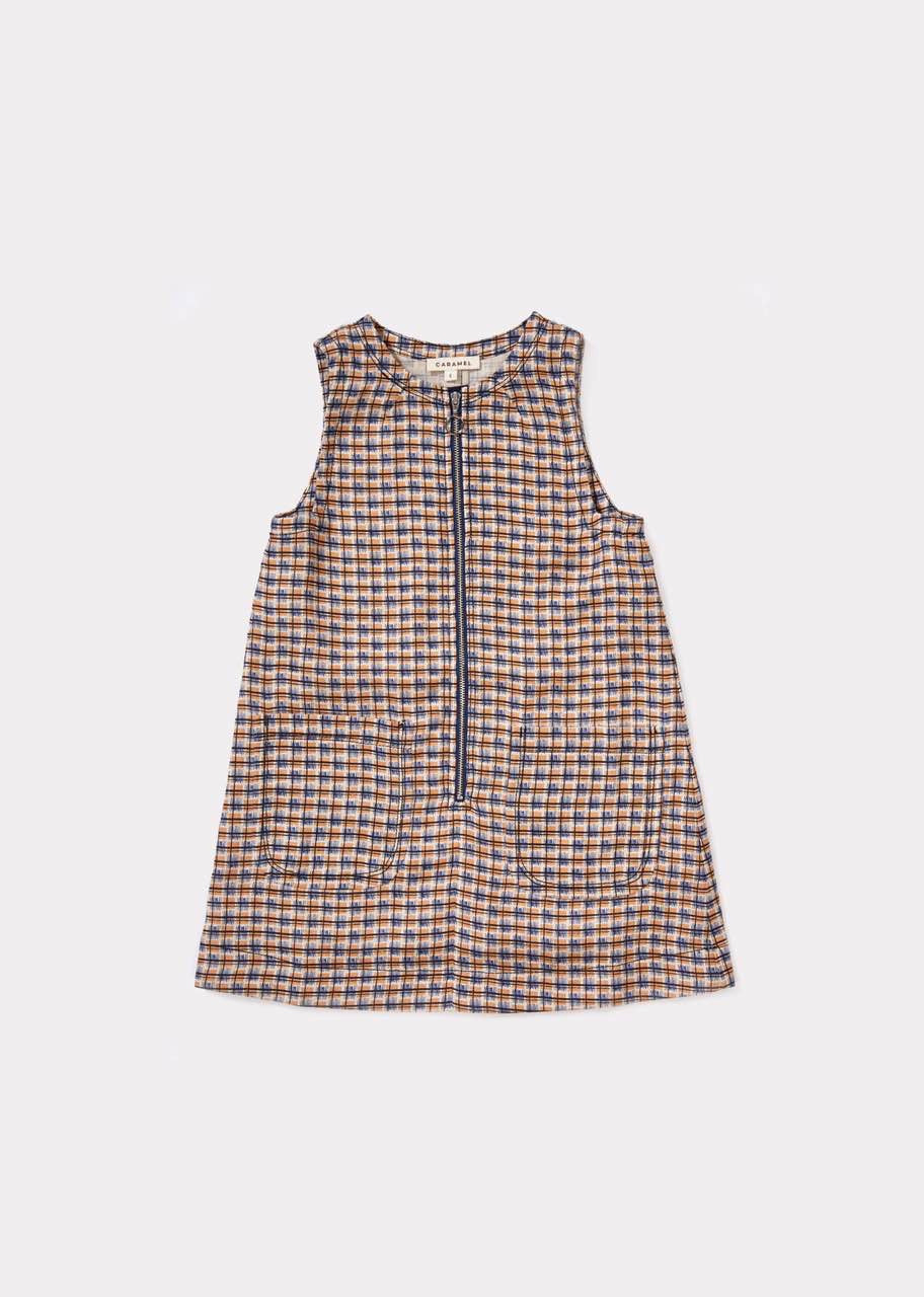 Girls Blue Checked Dress