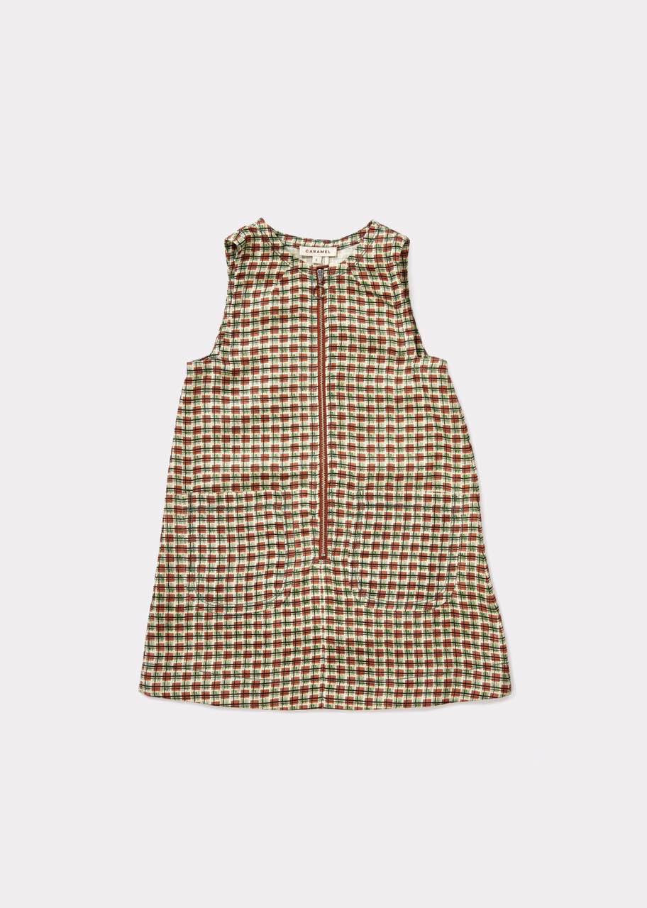 Girls Green Checked Dress