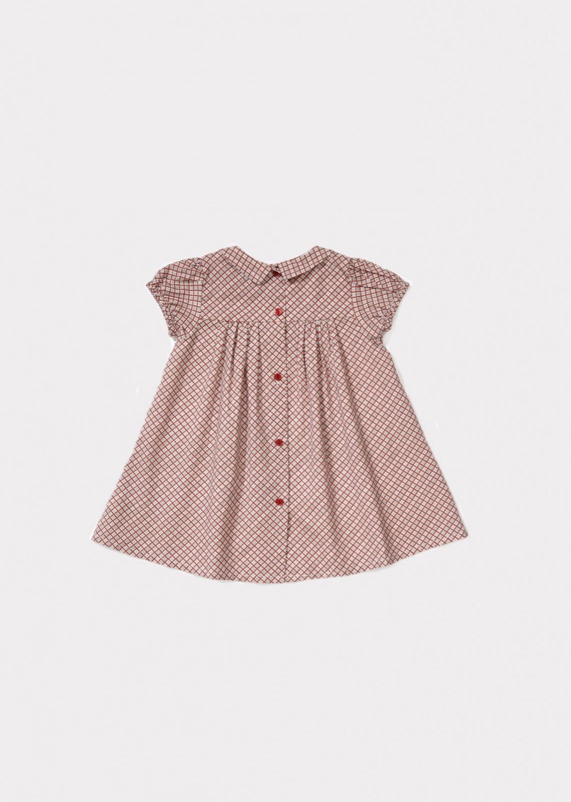 Baby Girls Orange Checked Dress