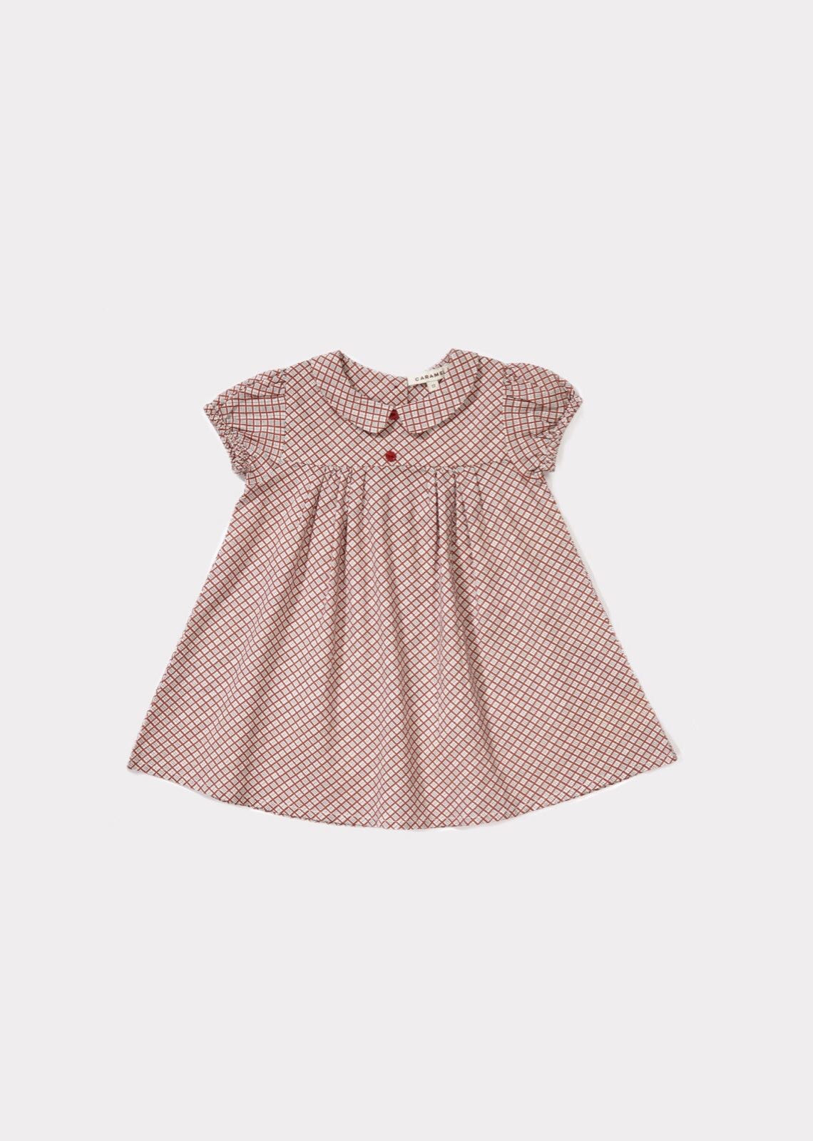 Baby Girls Orange Checked Dress