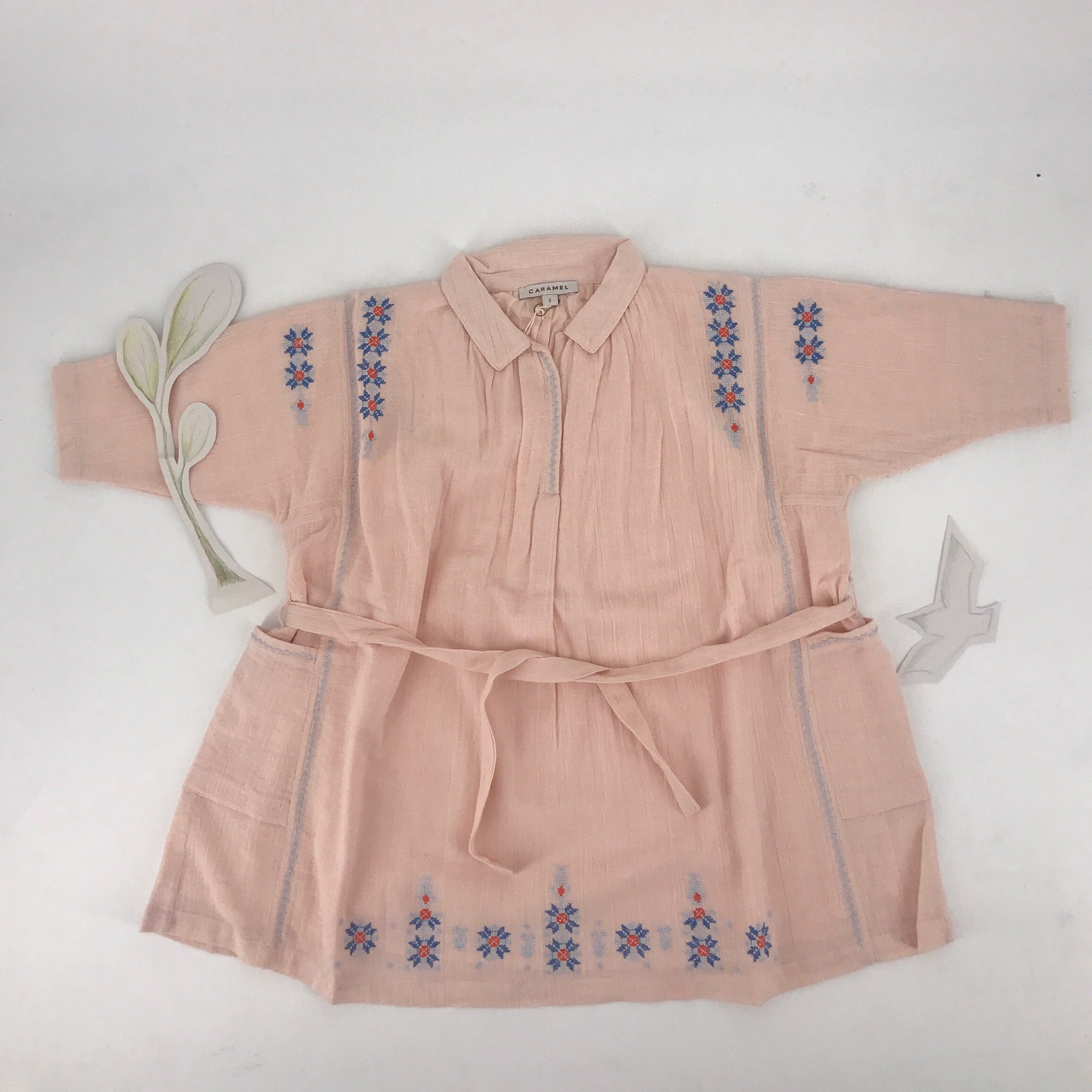 Girls Powder Pink Cotton Dress
